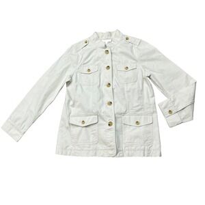 Talbots Women's  Ivory Button Front Jacket Large